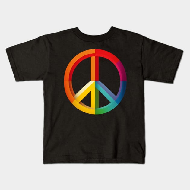 Peace Rainbow Kids T-Shirt by TheJadeCat